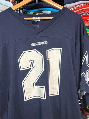 90s vintage logo 7 Deion Sanders Dallas Cowboys #21 t shirt jersey